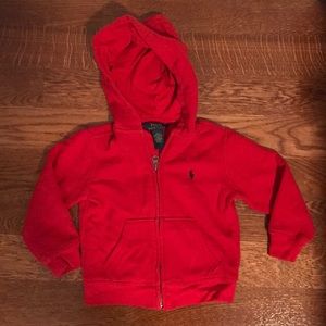 Polo 3t red zip sweatshirt